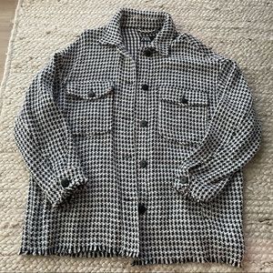 Zara Blue and Black Plaid Shacket